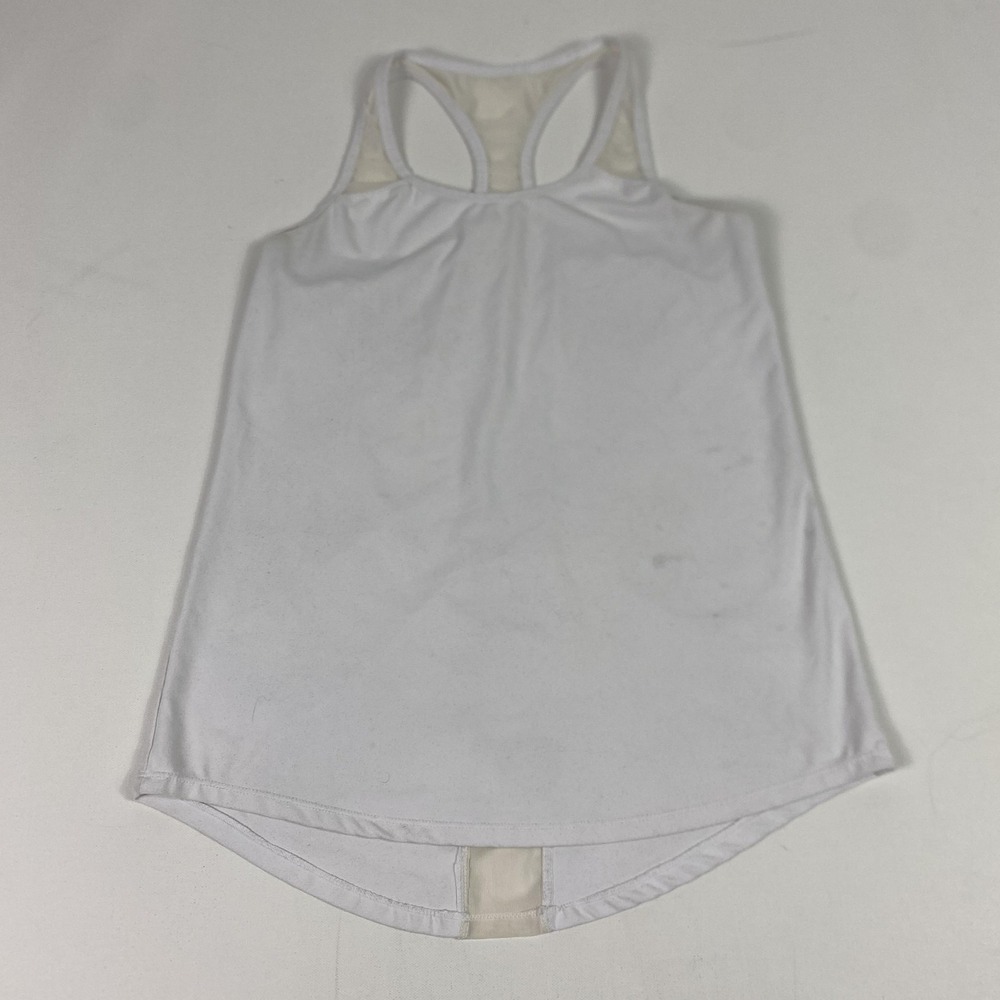 Fabletics Tank Top Womens Small White Racerback Mesh Athletic Gym Workout